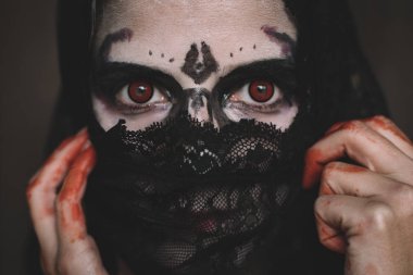 Cadılar Bayramı portre, kadın içinde halloween kılık