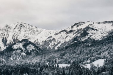 Kış manzarası. Dağlar. Avusturya