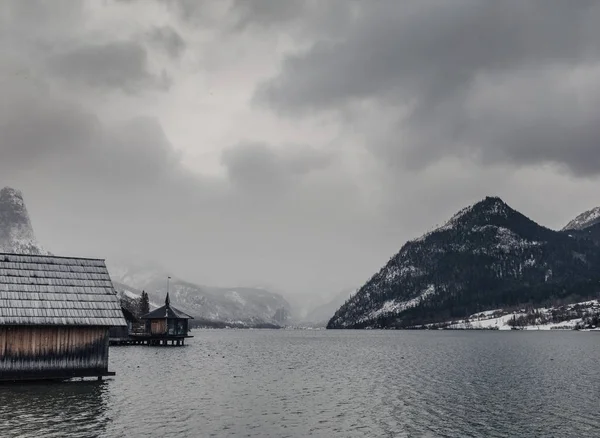 Schöne Berglandschaft Winterlandschaft Mit Bergen Und See — Stockfoto