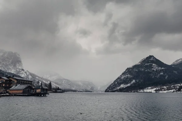 Schöne Berglandschaft Winterlandschaft Mit Bergen Und See — Stockfoto