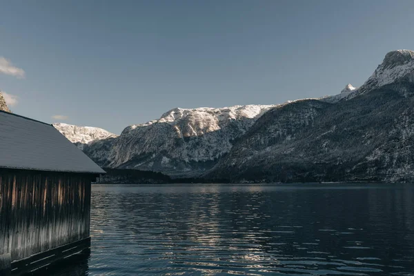 Халлен Австрия Горное Озеро Окружении Гор — стоковое фото