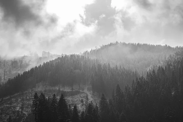Dimmigt Bergslandskap Vacker Natur — Stockfoto