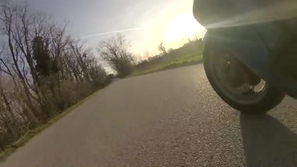 Scooter Ride Sunset Open Road — Stock Video