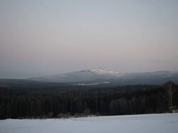 Vinterlandskap Vid Bayerska Skogen — Stockfoto