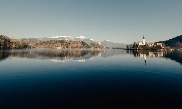 Vue Panoramique Lac Bled Slovénie — Photo