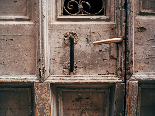 Stare Drewniane Drzwi Klamka — Zdjęcie stockowe