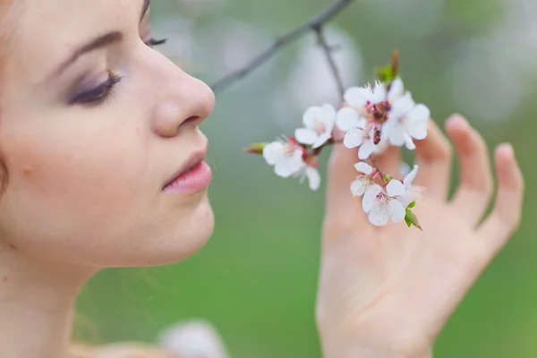 Woman in spring Stock Image
