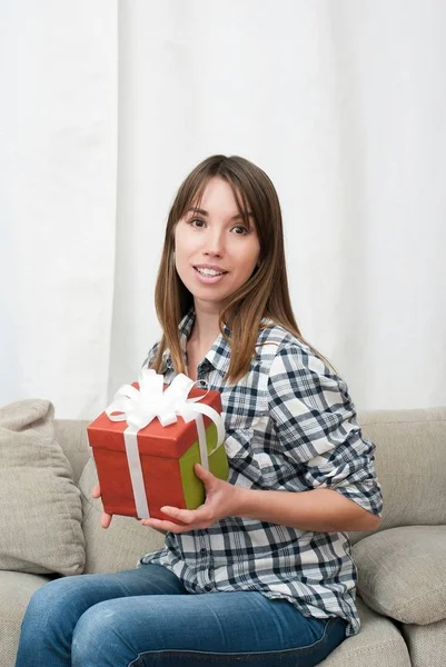 woman with xmas present