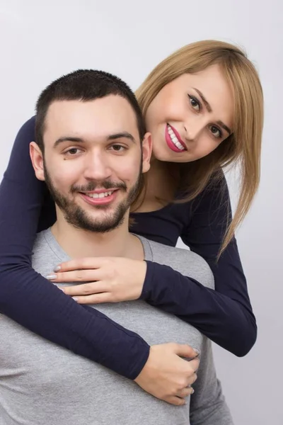Casual loving couple posing — Stock Photo, Image