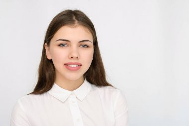 Genç güzel iş kadını portresi.