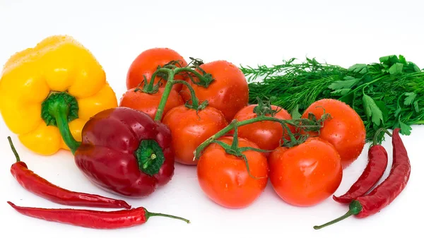 Légumes frais isolés sur blanc — Photo