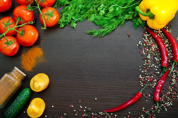 Vegetariánské jídlo, zdraví nebo vaření koncepce. — Stock fotografie