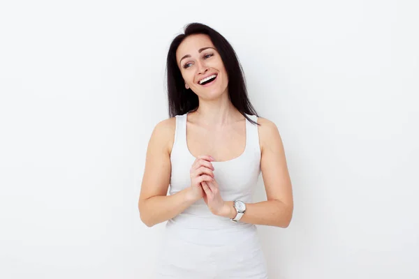 Sorprendido feliz hermosa mujer en la emoción . — Foto de Stock