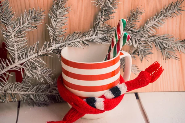 Ramos de abeto com decoração de Natal — Fotografia de Stock