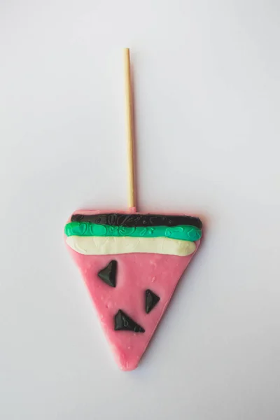 Front view of watermelon lollipop — Stock Photo, Image