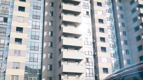 Abstracte flatgebouw schot tot oprichting van — Stockvideo