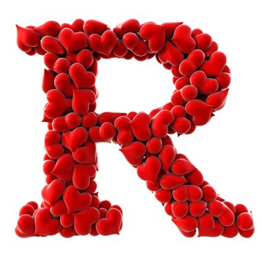 Kırmızı kalpler yapılan mektup