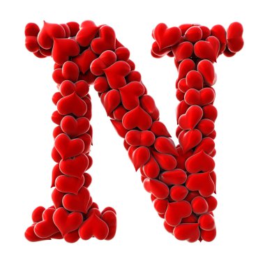 Kırmızı kalpler yapılan mektup