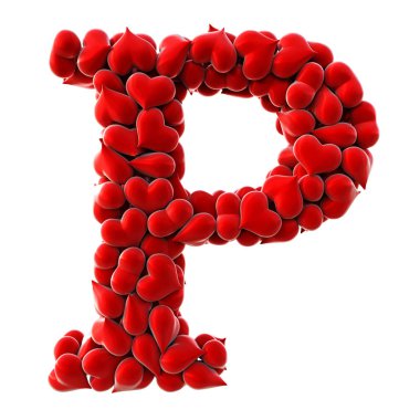 Kırmızı kalpler yapılan mektup