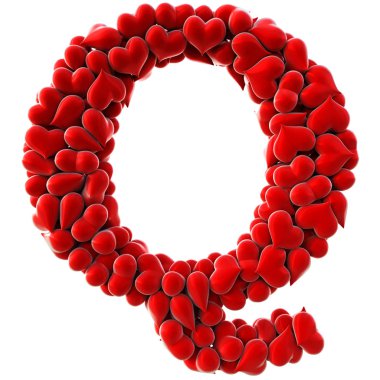 Kırmızı kalpler yapılan mektup