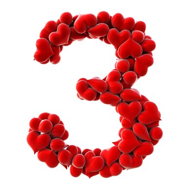 Kırmızı kalpler yapılan numarası