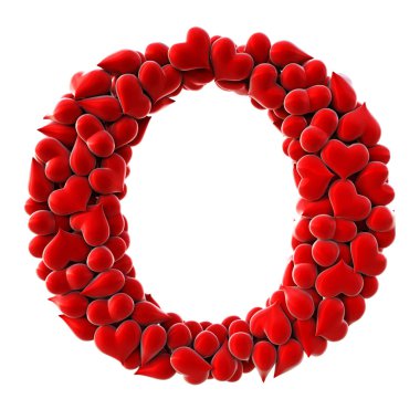 Kırmızı kalpler yapılan mektup