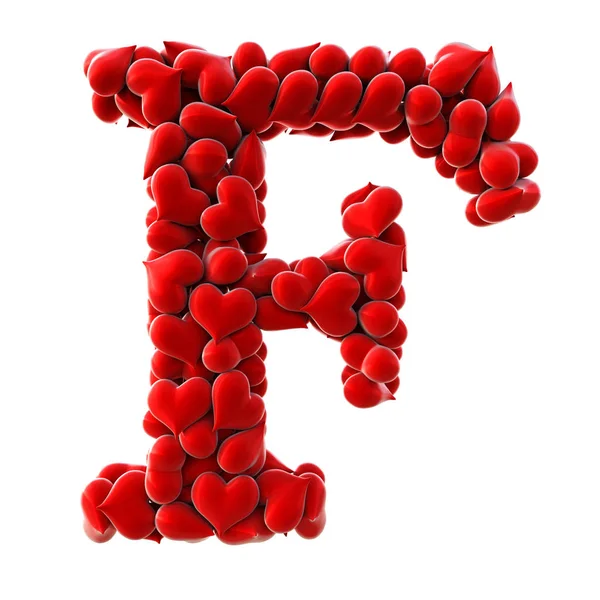 Letter made from red hearts — Stock Photo, Image