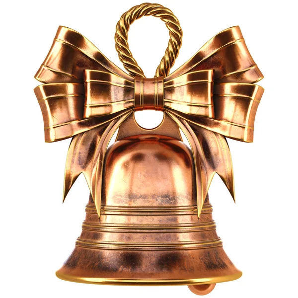 Boże Narodzenie dzwon z kokardą — Zdjęcie stockowe
