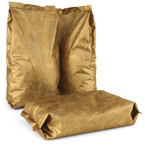 Bolsas de papel dorado — Foto de Stock