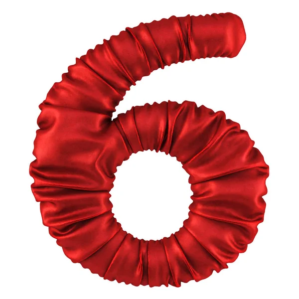Red fabric number — Stock Photo, Image