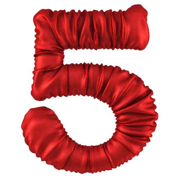 Red fabric number — Stock Photo, Image