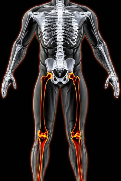 Mannelijk lichaam onder X-ray — Stockfoto