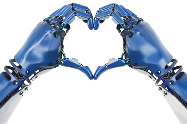 Robot handen hart teken maken — Stockfoto
