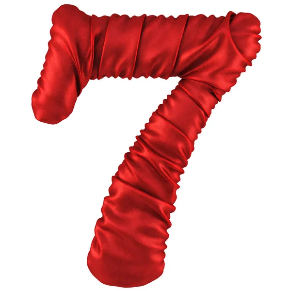 Red fabric number — Stock Photo, Image