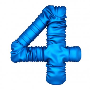 Mavi kumaştan yapılan rakam