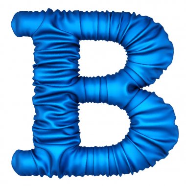 Mavi kumaştan yapılmış alfabesi