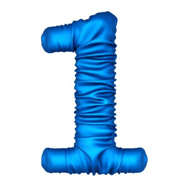 Mavi kumaştan yapılan rakam