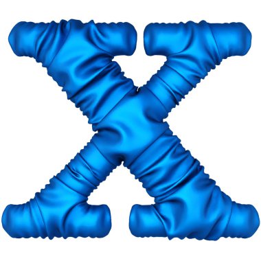 Mavi kumaştan yapılmış alfabesi