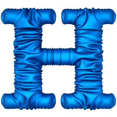 Mavi kumaştan yapılmış alfabesi