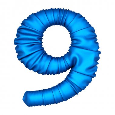 Mavi kumaştan yapılan rakam