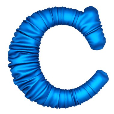 Mavi kumaştan yapılmış alfabesi