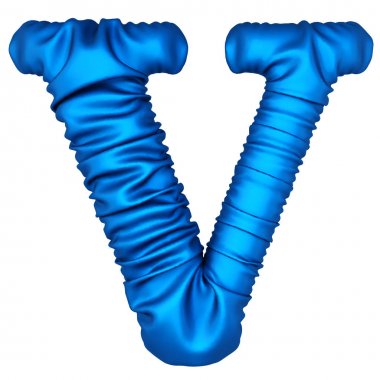 Mavi kumaştan yapılmış alfabesi