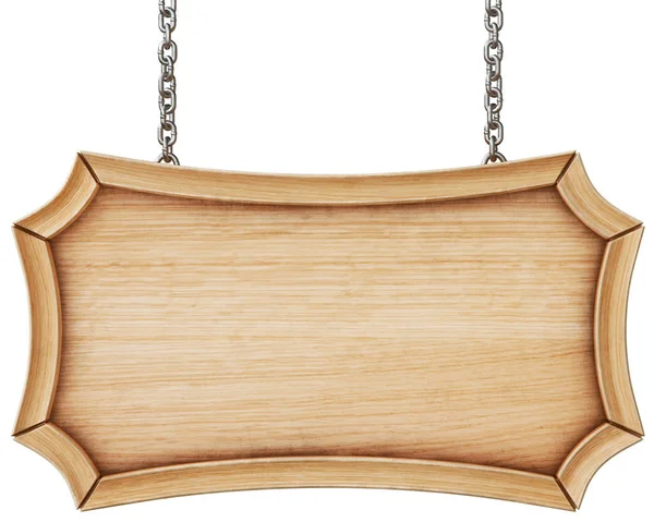 Cartello in legno con catena — Foto Stock