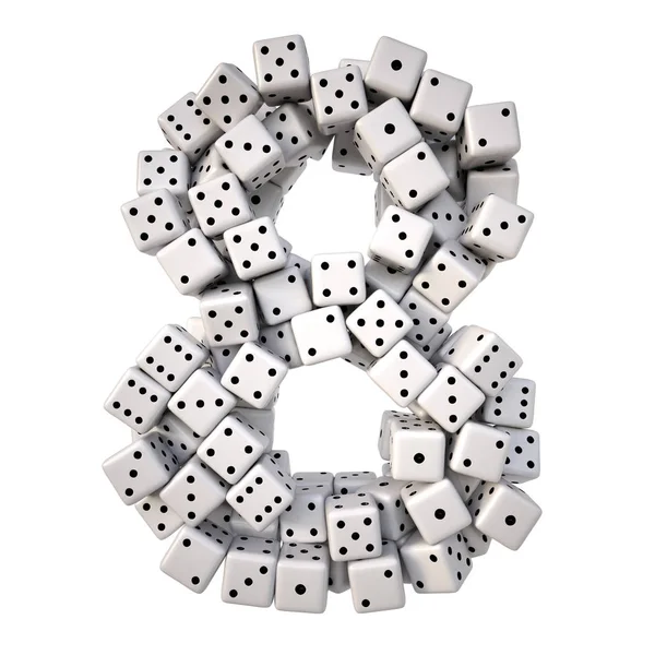 Digit made from white dices — Stock Photo, Image
