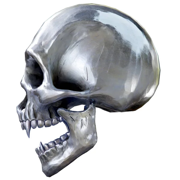 Wampir czaszka metalowe — Zdjęcie stockowe