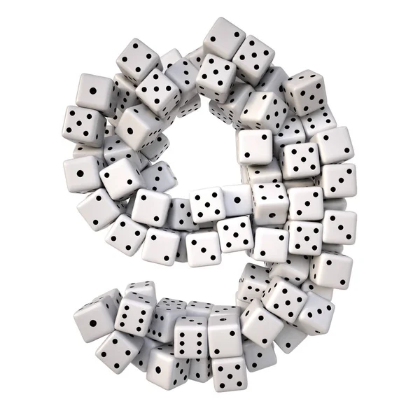 Digit made from white dices — Stock Photo, Image