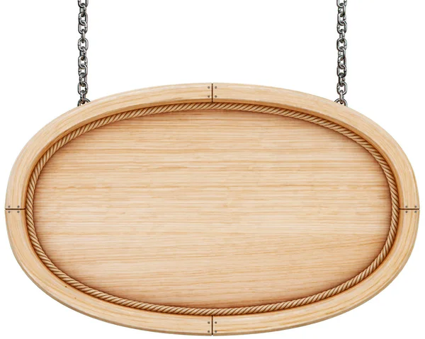 Houten bord met ketting — Stockfoto