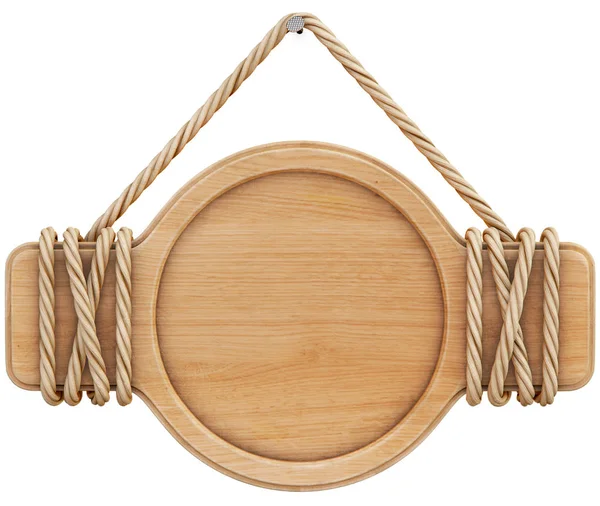 Holzschild mit Seil, das an einem Nagel hängt — Stockfoto