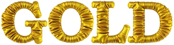 Ordet guld tillverkad av gyllene tyg — Stockfoto