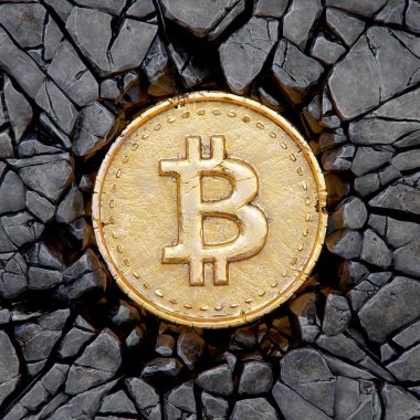 Taş Kırma Bitcoin. 3D çizim